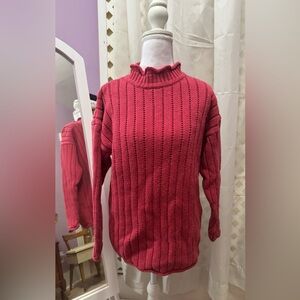 Heavy Pink Turtleneck Sweater